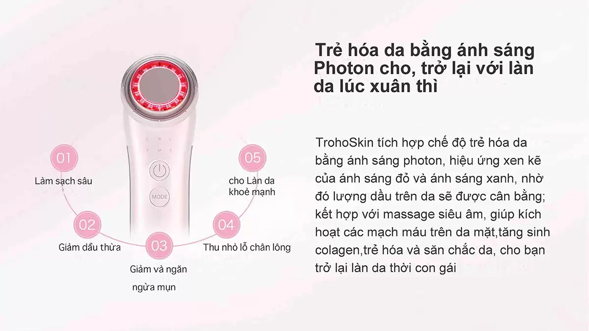 Máy điện di tinh chất đa năng 6 in1 NanoTime F65U 5 NanoTime F65U trẻ hóa da bằng ánh sáng Photon