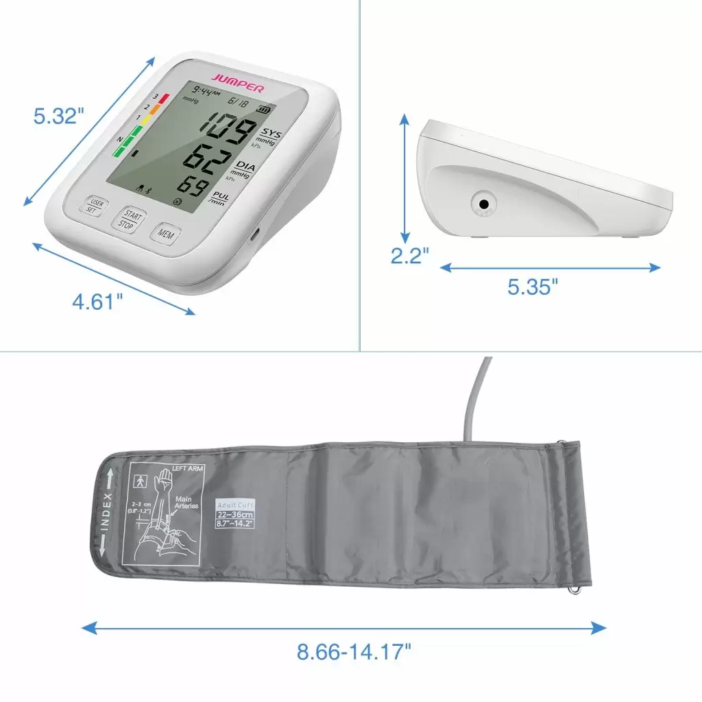 Máy đo huyết áp bắp tay Jumper JPD-HA120 (Bluetooth) 6 Máy đo huyết áp bắp tay Jumper JPD-HA120 (Bluetooth)
