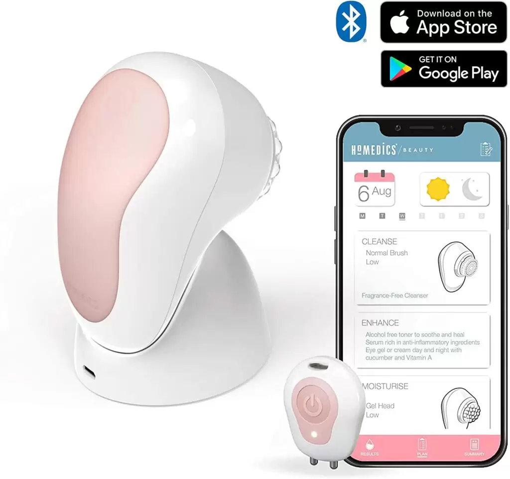 Máy rửa mặt công nghệ siêu âm 3D HoMedics FAC-700 4 Máy rửa mặt phân tích da công nghệ siêu âm 3D chuyên nghiệp HoMedics FAC-700, kết nối APP mobile
