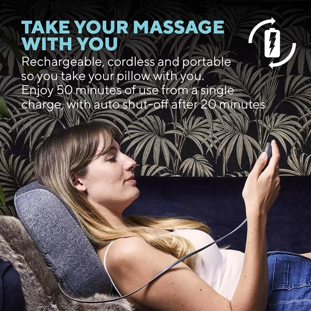 Gối Massage Shiatsu TruHeat Homedics TH-SPTF2000 5 Thiết kế không dây tiện lợi của gối massage