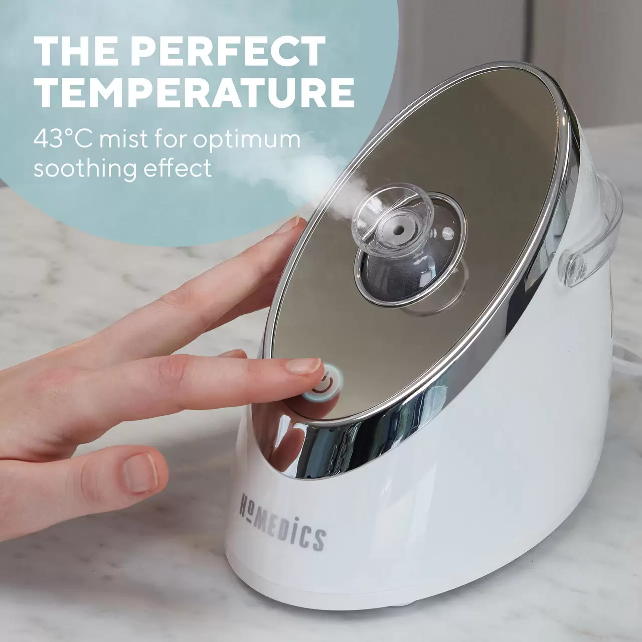 Máy xông hơi mặt công nghệ nano Homedics FAC-SV100 5 Kiểm soát nhiệt độ hơi nước tối ưu từ 40-43 độ C